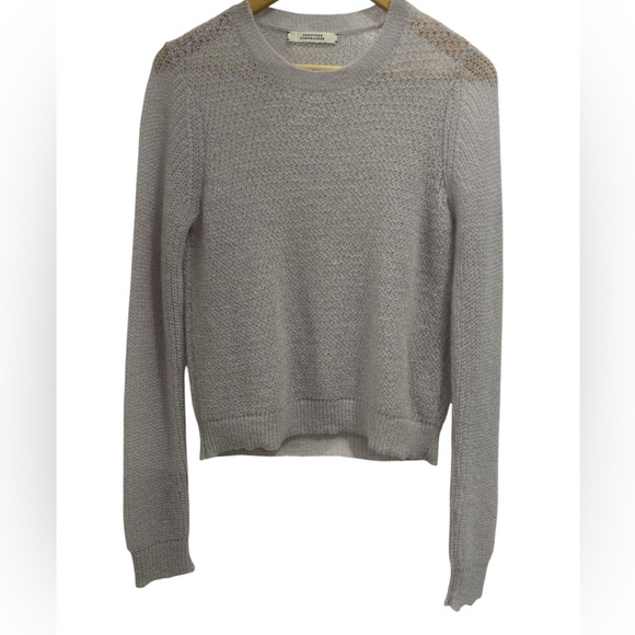 DOROTHEE SCHUMACHER Mohair Wool Blend Loose Knit Crew Neck Sweater in Lavender - Picture 1 of 9